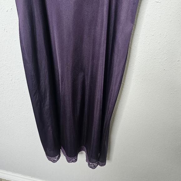 Vtg Vassarette Purple Slip Dress Lace Trim Womens 34 L Y2K - Picture 7 of 9